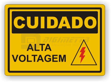 Placa: Cuidado - Alta Voltagem