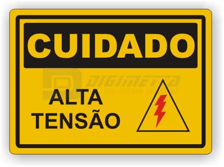 Placa: Cuidado - Alta Tensão