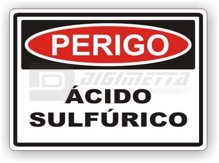 Placa: Perigo - Ácido Sulfúrico