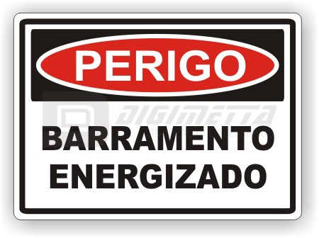 Placa: Perigo - Barramento Energizado