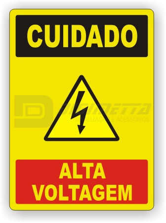 Placa: Cuidado - Alta Voltagem