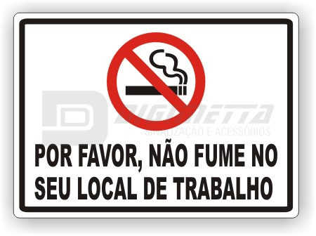 Placa: Por Favor, Não Fume no Seu Local de Trabalho