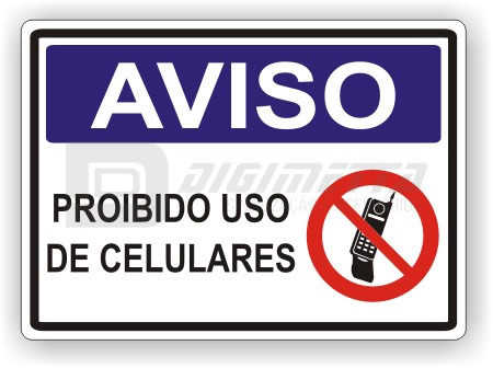 Placa: Aviso - Proibido Uso de Celulares