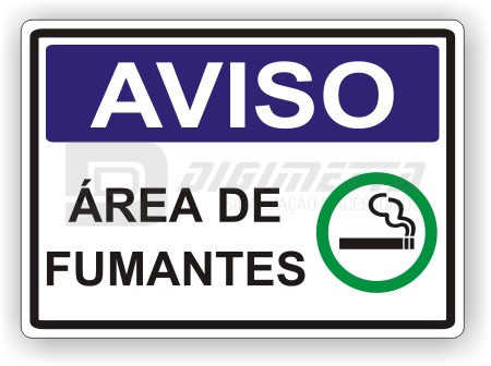 Placa: Aviso - rea de Fumantes