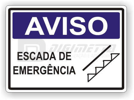 Placa: Aviso - Escada de Emergncia