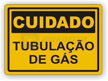 Placa: Cuidado - Tubulação de Gás