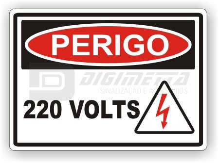 Placa: Perigo - 220 Volts