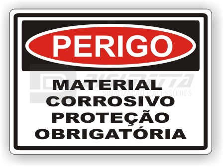 Placa: Perigo - Material Corrosivo Proteo Obrigatria