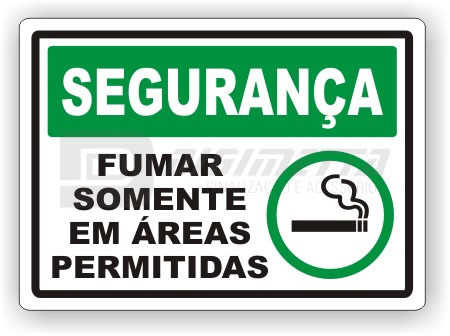 Placa: Segurana - Fumar Somente em reas Permitidas