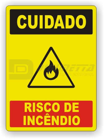 Placa: Cuidado - Risco de Incndio