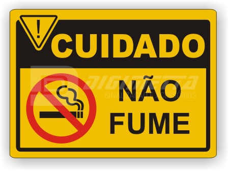 Placa: Cuidado Não Fume