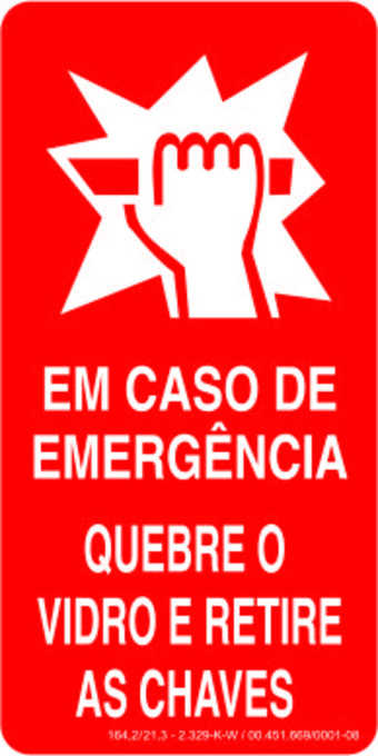 Placa: Indicação da Localização do Abrigo de Chaves de Emergência